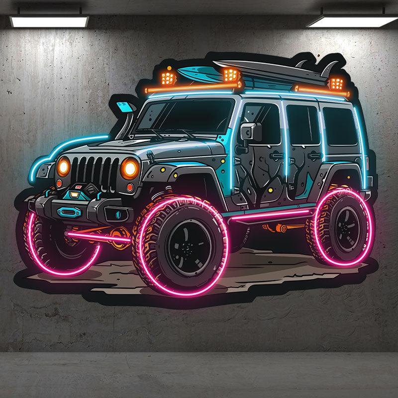 Blue Jeep Lights Creative Unique Car LED neon sign product image