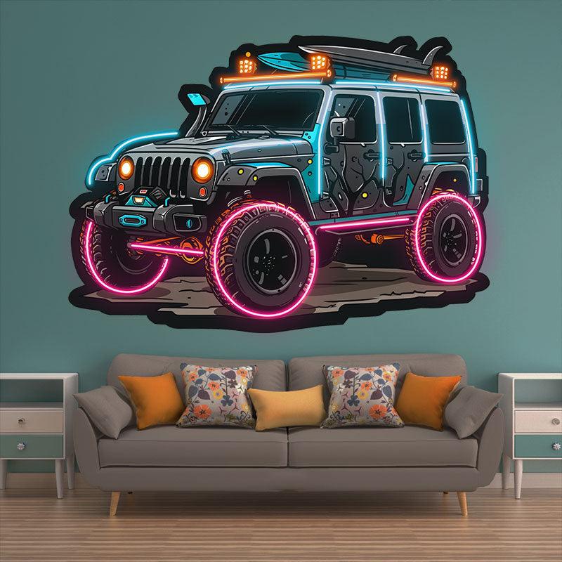 Blue Jeep Lights Creative Unique Car LED neon sign product image