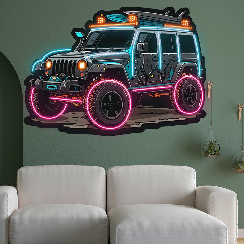 Blue Jeep Lights Creative Unique Car LED neon sign product image