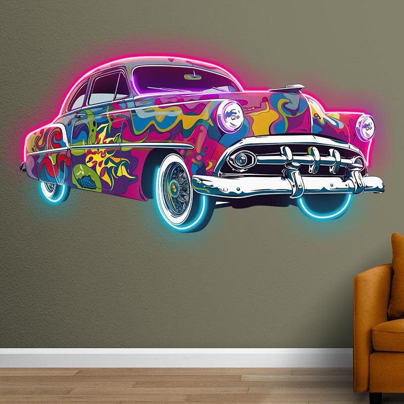 Classic Old Famous Cars Colorful LED neon sign product image