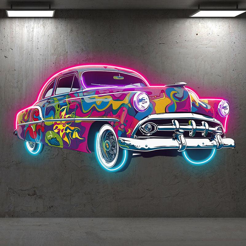 Classic Old Famous Cars Colorful LED neon sign product image