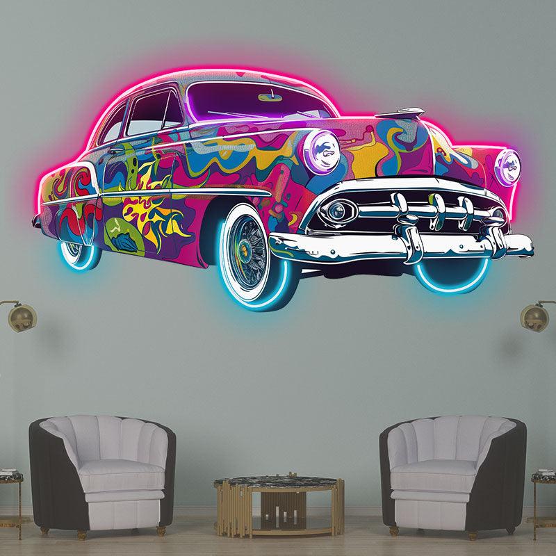 Classic Old Famous Cars Colorful LED neon sign product image