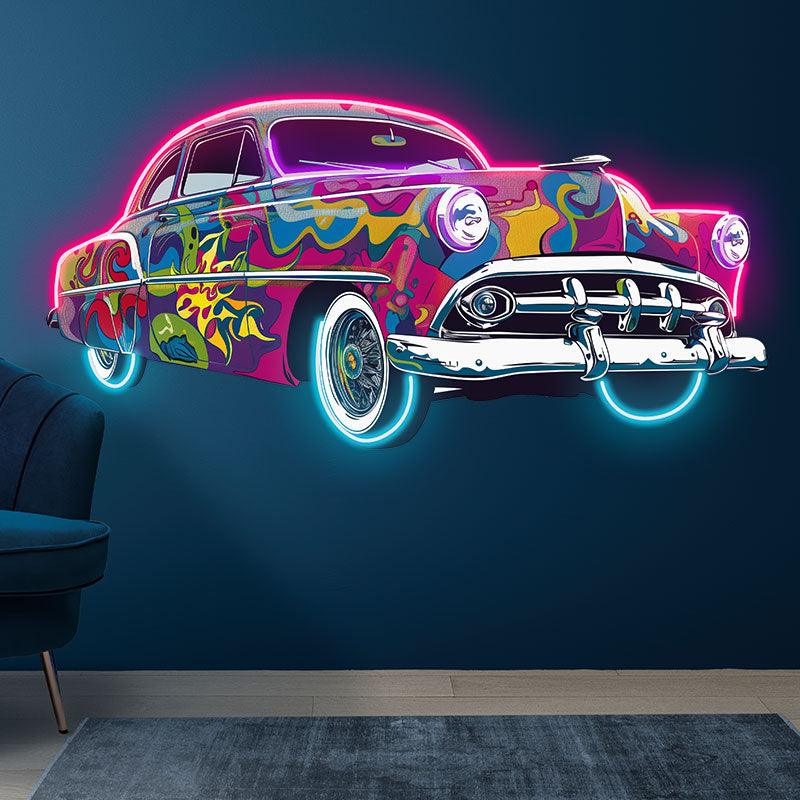 Classic Old Famous Cars Colorful LED neon sign product image