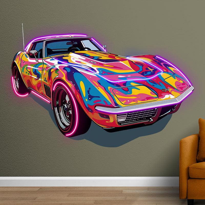 Cool Colorful Airbrush Coupe Supercar LED neon sign product image