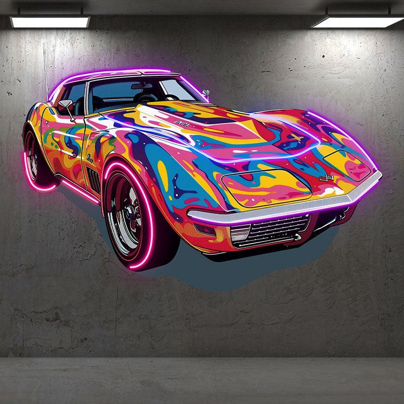 Cool Colorful Airbrush Coupe Supercar LED neon sign product image