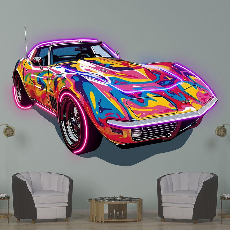 Cool Colorful Airbrush Coupe Supercar LED neon sign product image