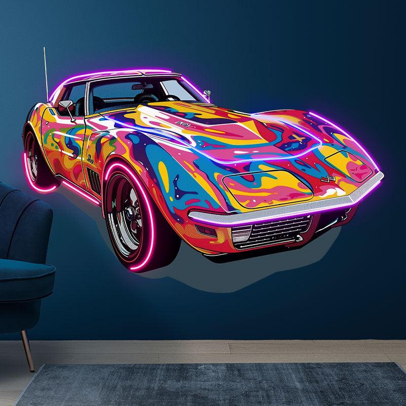 Cool Colorful Airbrush Coupe Supercar LED neon sign product image