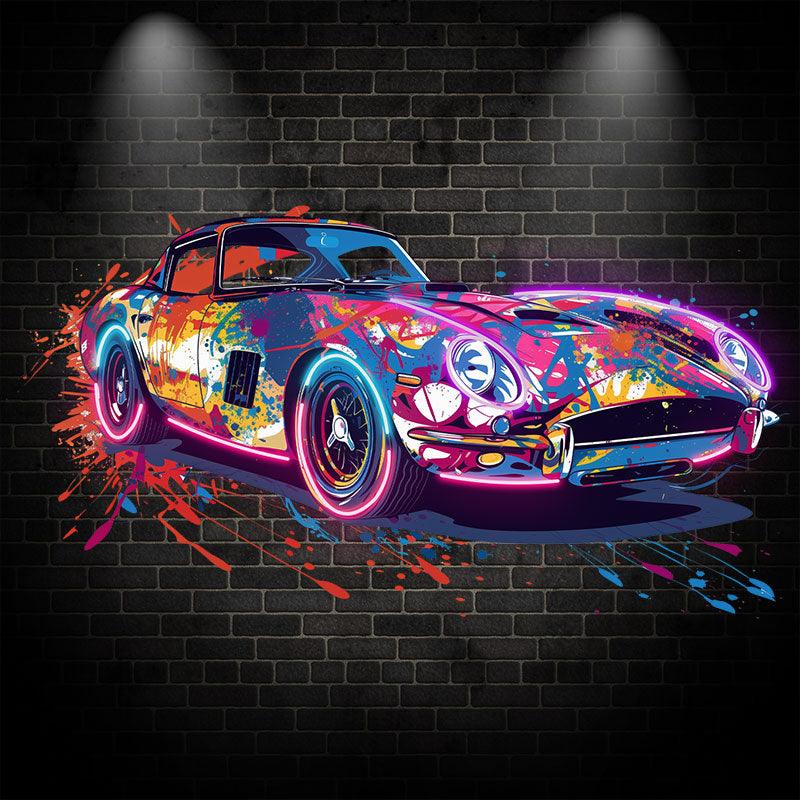 Low Chassis Cool Color Airbrush Coupe LED neon sign by NeonCS