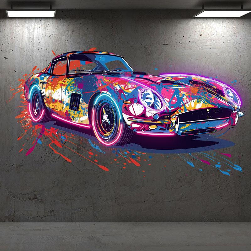 Low Chassis Cool Color Airbrush Coupe LED neon sign product image