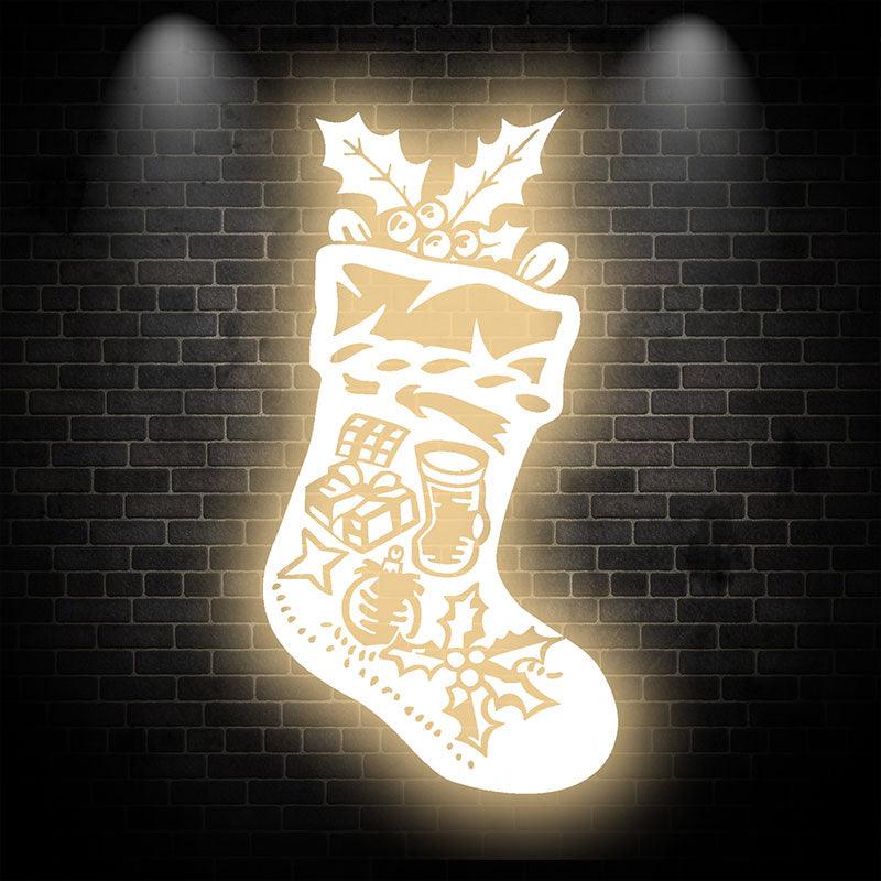 Golden LED Christmas Stockings LED neon sign by NeonCS