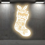 Golden LED Christmas Stockings LED neon sign product image