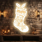 Golden LED Christmas Stockings LED neon sign product image