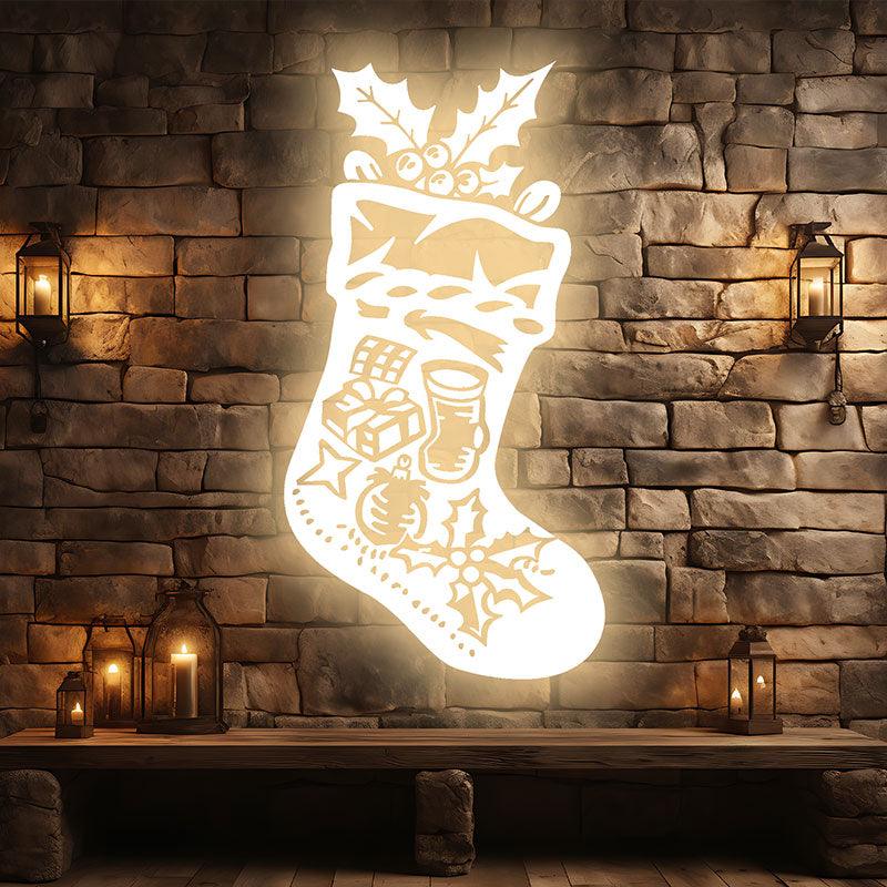 Golden LED Christmas Stockings LED neon sign product image