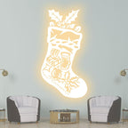 Golden LED Christmas Stockings LED neon sign product image