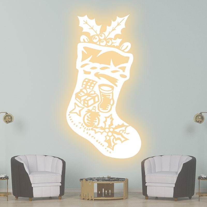 Golden LED Christmas Stockings LED neon sign product image