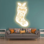 Golden LED Christmas Stockings LED neon sign product image