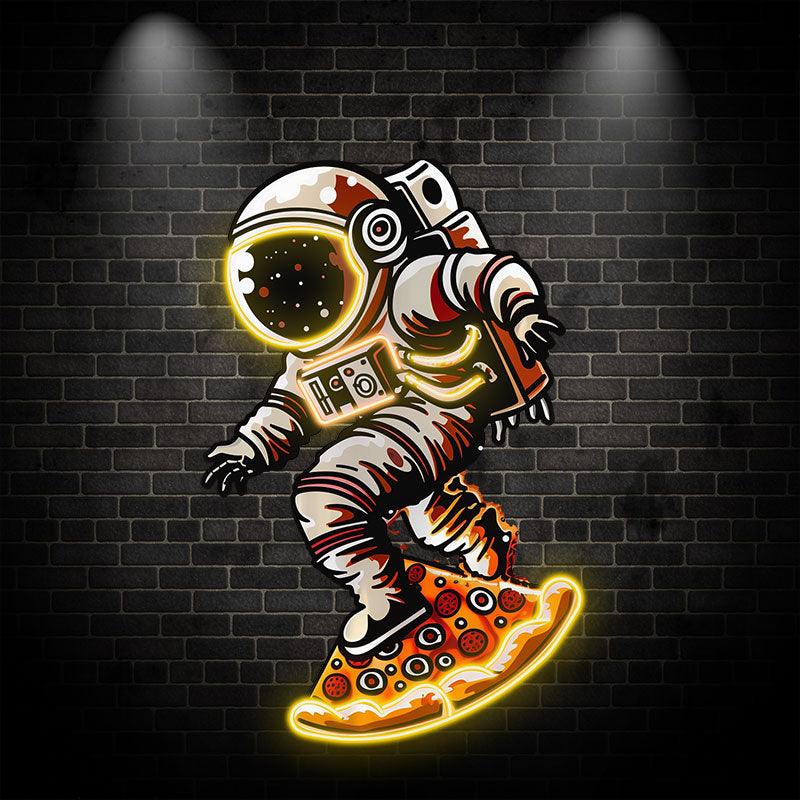 Astronaut Pizza Skateboard Creative LED neon sign by NeonCS