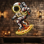 Astronaut Pizza Skateboard Creative LED neon sign product image