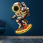 Astronaut Pizza Skateboard Creative LED neon sign product image