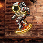 Astronaut Pizza Skateboard Creative LED neon sign product image