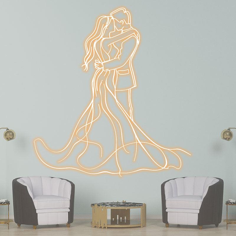 Romantic Bride and Groom Hugging LED LED neon sign product image