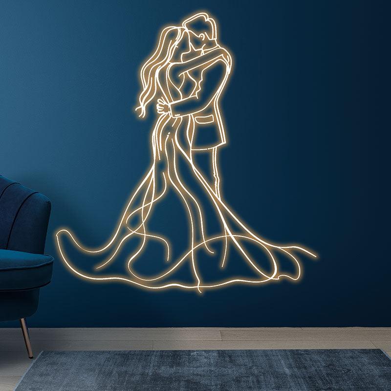 Romantic Bride and Groom Hugging LED LED neon sign product image