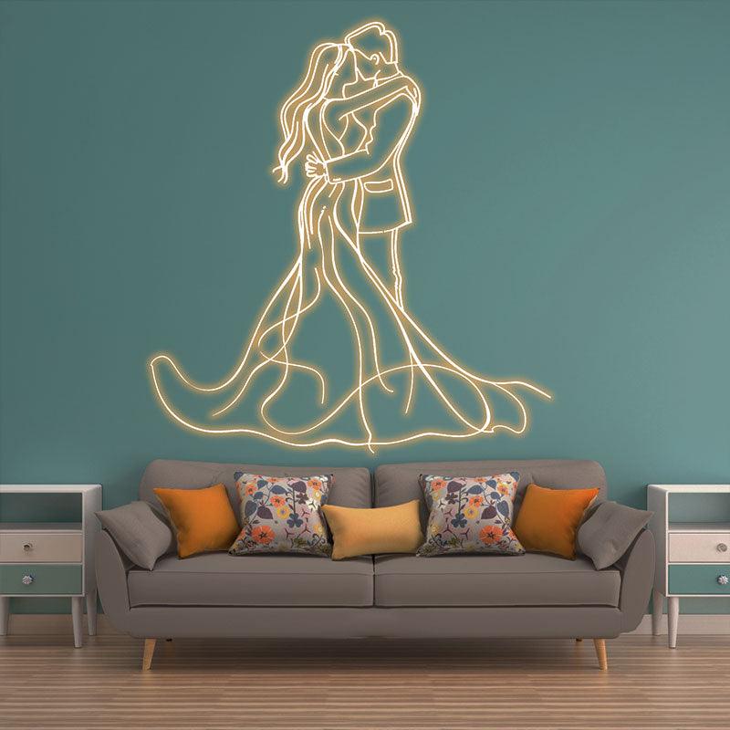 Romantic Bride and Groom Hugging LED LED neon sign product image