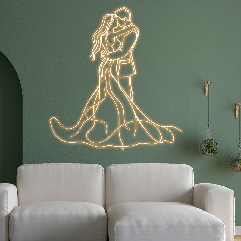 Romantic Bride and Groom Hugging LED LED neon sign product image