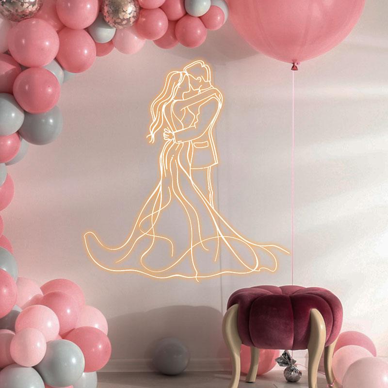 Romantic Bride and Groom Hugging LED LED neon sign product image