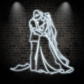 Romantic Blue Bride & Groom Hugging LED neon sign by NeonCS