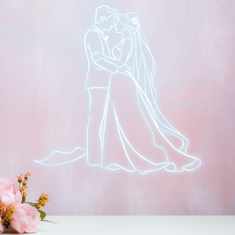 Romantic Blue Bride & Groom Hugging LED neon sign product image