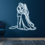 Romantic Blue Bride & Groom Hugging LED neon sign product image