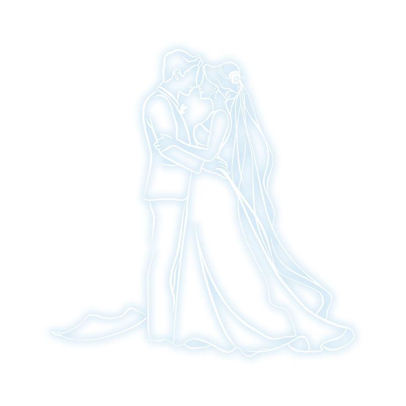 Romantic Blue Bride & Groom Hugging LED neon sign product image