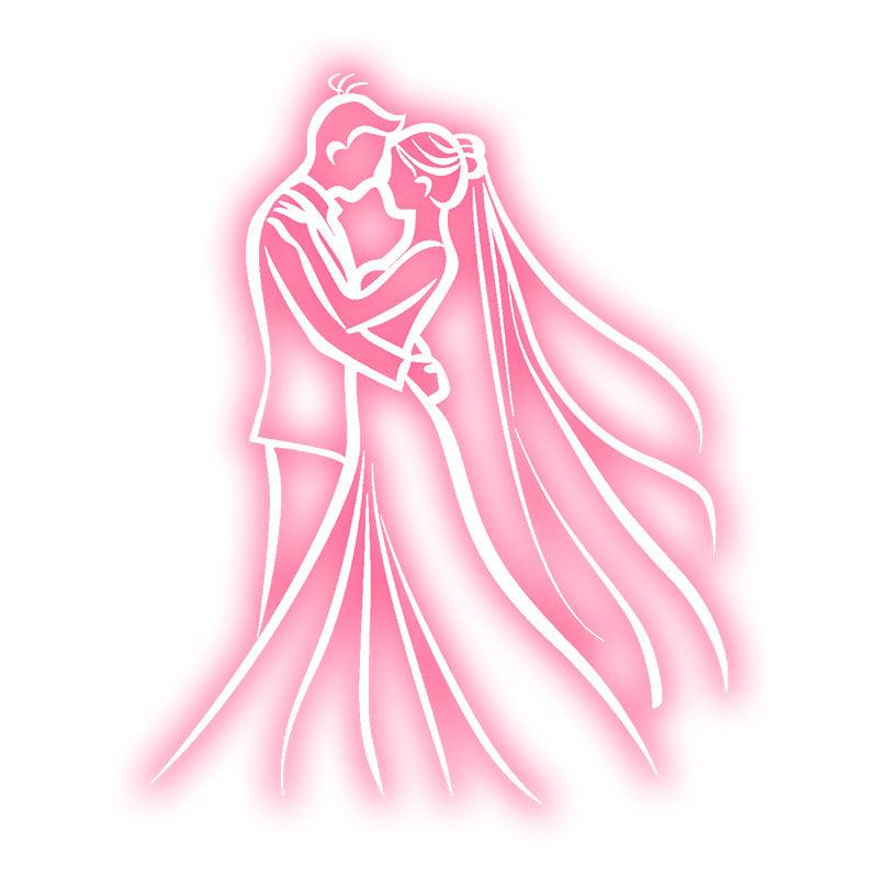 Romantic Pink Bride and Groom Hugging LED neon sign product image