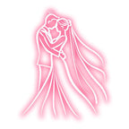 Romantic Pink Bride and Groom Hugging LED neon sign product image