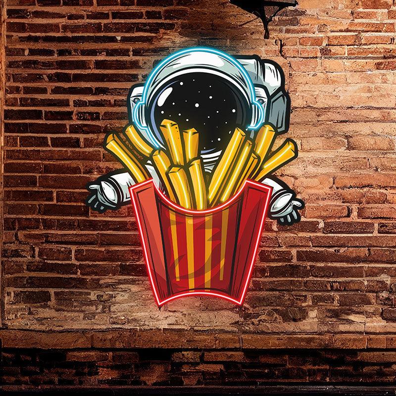 Astronauts Hugging French Fries in LED neon sign product image