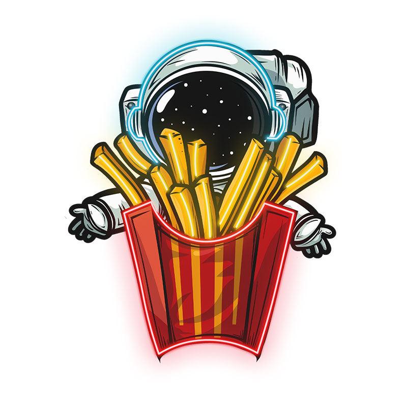 Astronauts Hugging French Fries in LED neon sign product image