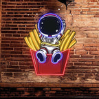 Astronaut Sitting in French Fries Fun LED neon sign product image