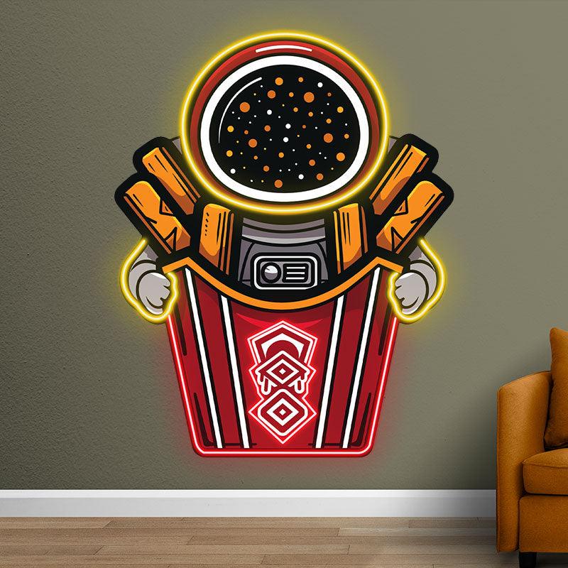Astronaut Holding Up Giant French LED neon sign product image