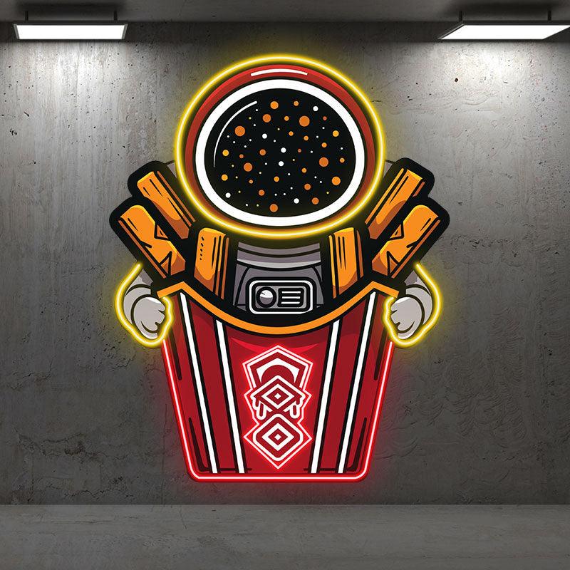 Astronaut Holding Up Giant French LED neon sign product image