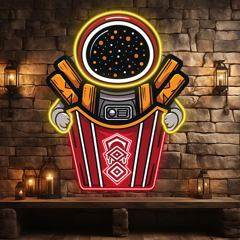 Astronaut Holding Up Giant French LED neon sign product image