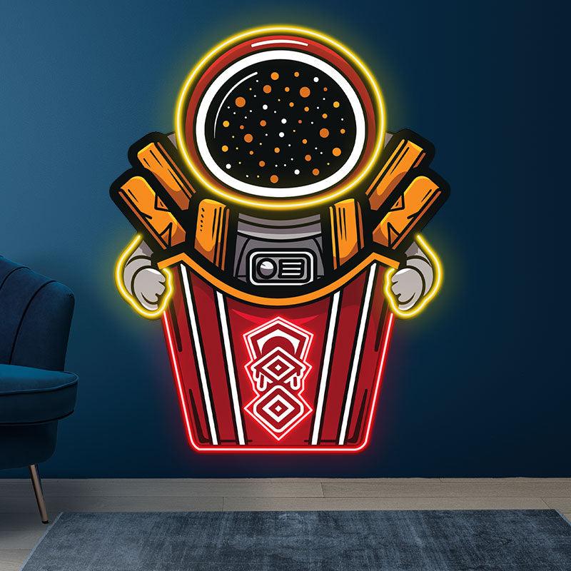Astronaut Holding Up Giant French LED neon sign product image