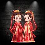 Antique Bride & Groom Red Dress Warm LED neon sign by NeonCS