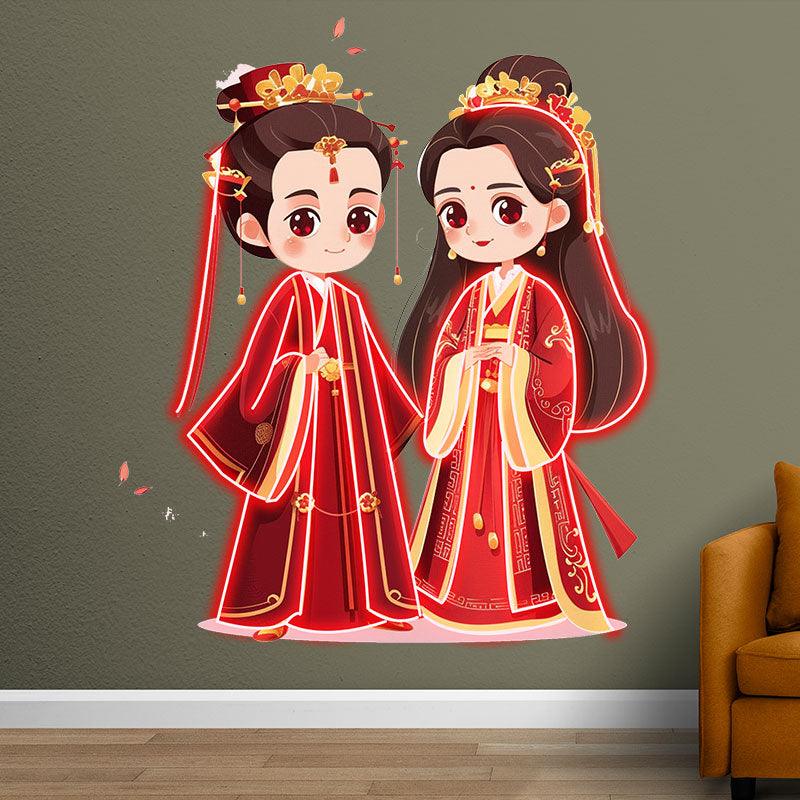 Antique Bride & Groom Red Dress Warm LED neon sign product image