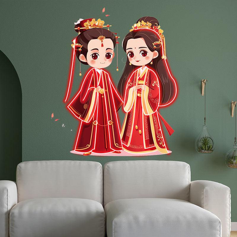 Antique Bride & Groom Red Dress Warm LED neon sign product image