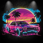Sunset Coconut Tree Seaside Supercar LED neon sign by NeonCS