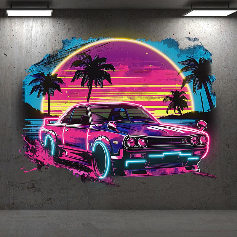 Sunset Coconut Tree Seaside Supercar LED neon sign product image