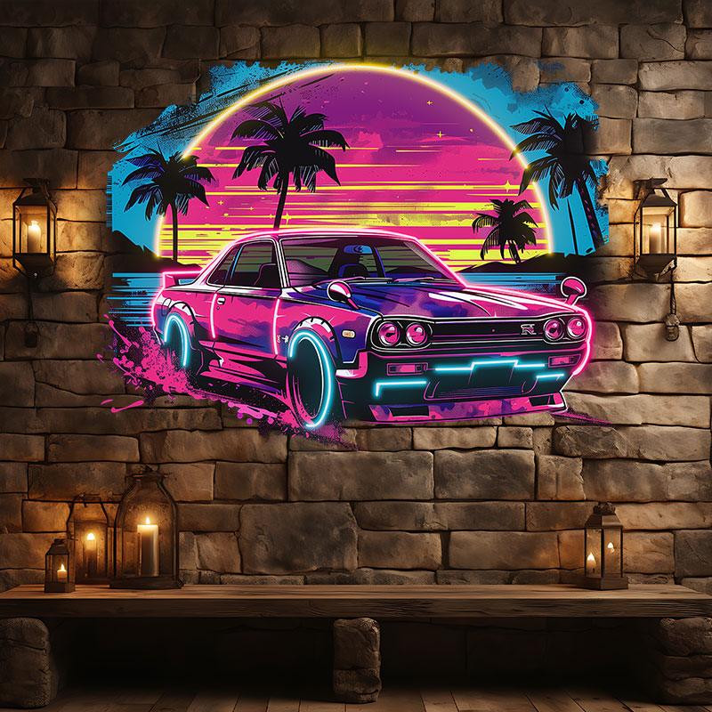 Sunset Coconut Tree Seaside Supercar LED neon sign product image