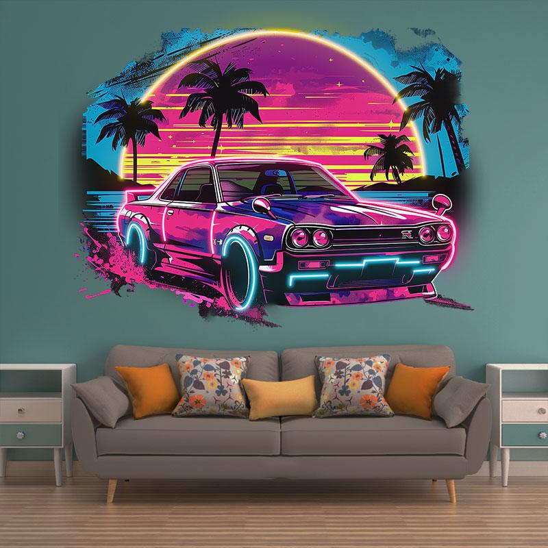 Sunset Coconut Tree Seaside Supercar LED neon sign product image