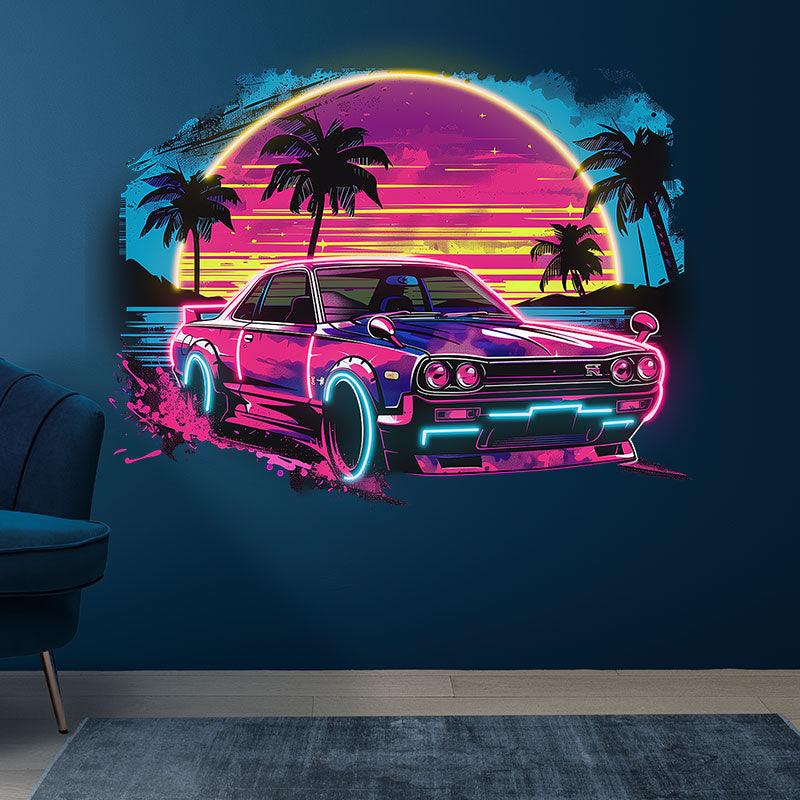 Sunset Coconut Tree Seaside Supercar LED neon sign product image